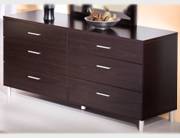 Stylish Dark Oak Double Dresser from 'Polo' Collection by Kinwai. FREE SHIPPING.